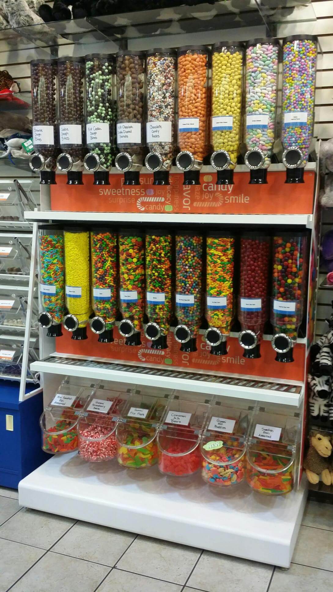 Acrylic box candy display dispenser for the retail food store