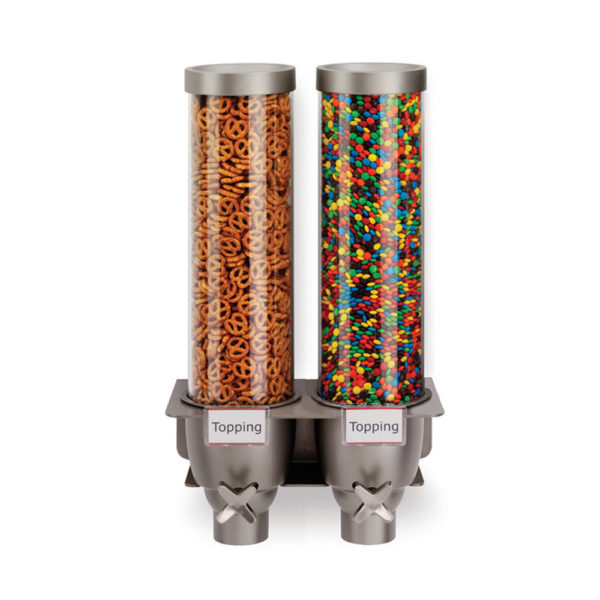 Five Container Ice Cream Topping Candy Wall Mount Dispenser - 1.3 Gallon  Each