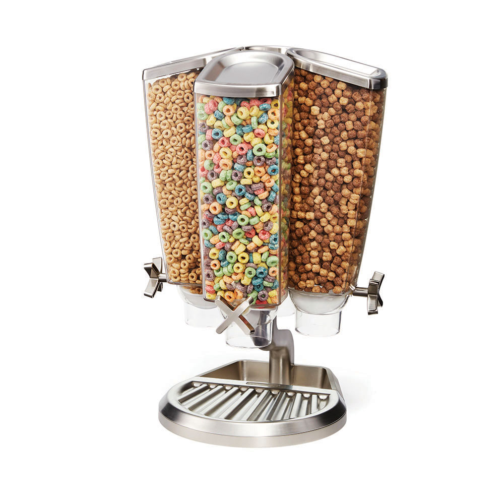 EZ-PRO™ Four-Container Carousel Table Top Cereal Dispenser With Stainless  Steel Stand (1 Gallon Each) - EZP2753 - Rosseto