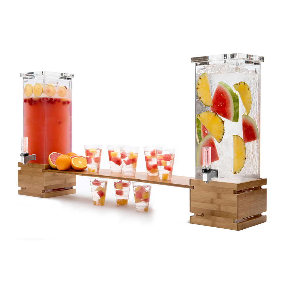 Double Drink Dispenser With 2 Ice Chambers,1 Gallon Each Part