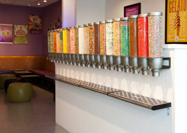 Frozen Yogurt Topping Bar Rail Station